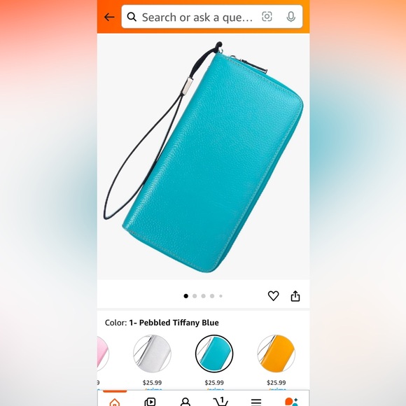 RFID Blocking Leather Zip Around Wallet Phone Holder Clutch Wristlet - Picture 8 of 11